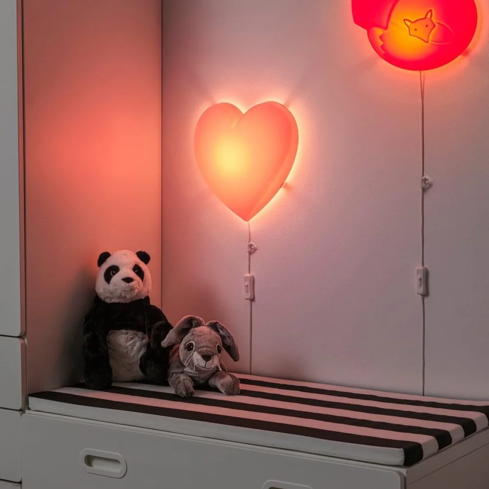 NIP IKEA UPPLYST LED Wall Lamp Heart Pink NEW